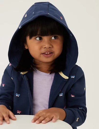 Cotton Rich Butterfly Print Hoodie