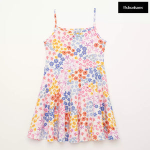 Bluezoo Girls' Multicolored Ditsy Floral Skater Dress