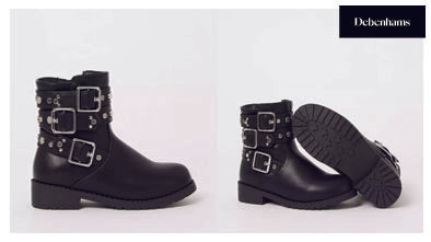 Bluezoo Girls Black Studded Boots
