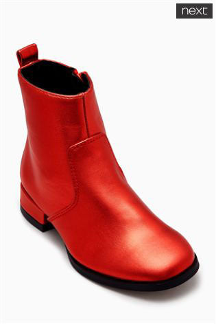 Next Red Metallic Boots