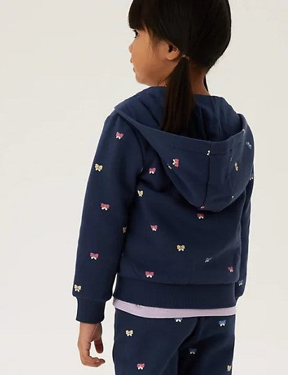 Cotton Rich Butterfly Print Hoodie