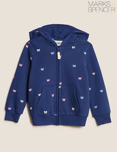 Cotton Rich Butterfly Print Hoodie