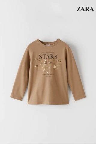 ‘STARS’ T-SHIRT WITH SHINY DETAIL