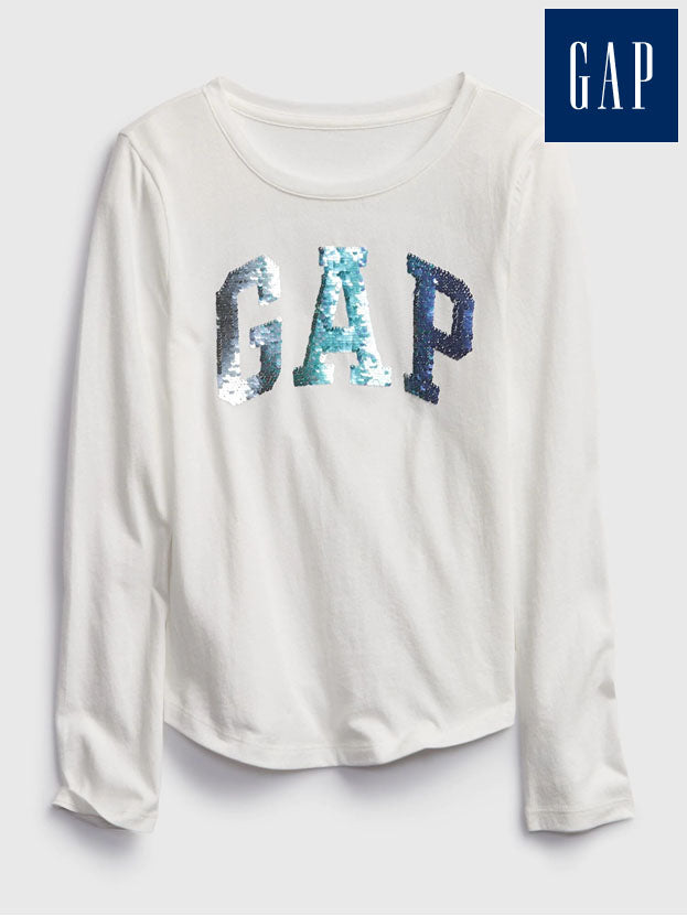 Kids Gap Logo Flippy Sequin Graphic T-Shirt