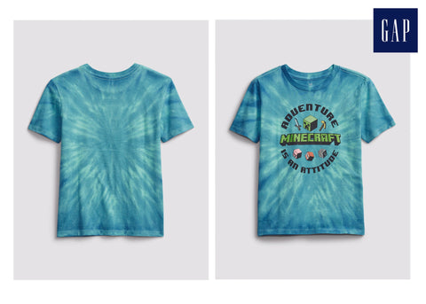 Minecraft Graphic blue tie dye