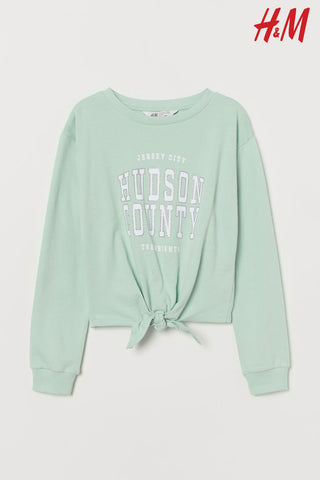 Tie-front sweatshirt