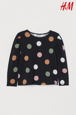 Puff-sleeved jersey top