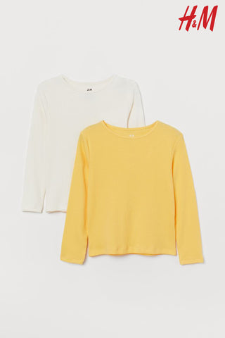 2-pack ribbed jersey tops