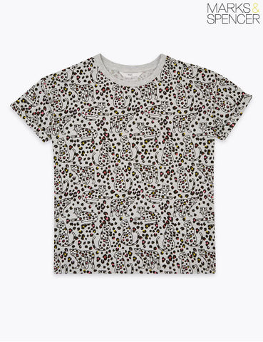 Cotton Rich Leopard Print T-Shirt